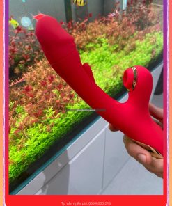 Dương vật giả 3 chức năng , rung nhiều cấp độ , lưỡi liếm , rung đầu ti