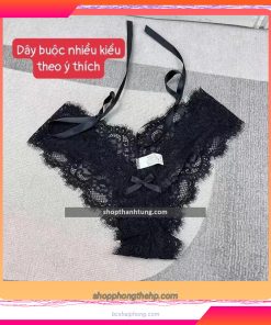 Quần lót lọt khe tại Hải Phòng 7393, màu đen, ren cao cấp