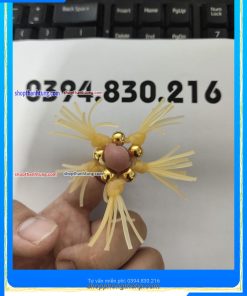 Râu rồng silicon 5 râu 5 bi vàng