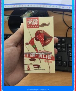 Bao cao su Oral Elasun Strawberry quan hệ bằng miệng hương dâu tây